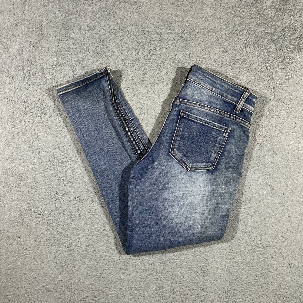 Vocal Womens Jeans Size XL Light-wash Vertical zipper accents outer seams #2830